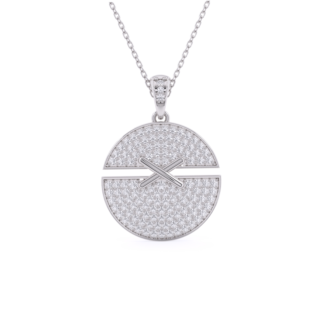 Glamorous Round Cluster Diamond Necklace